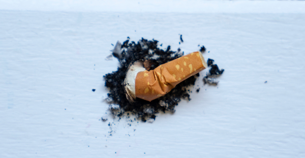 burnt cigarette butt