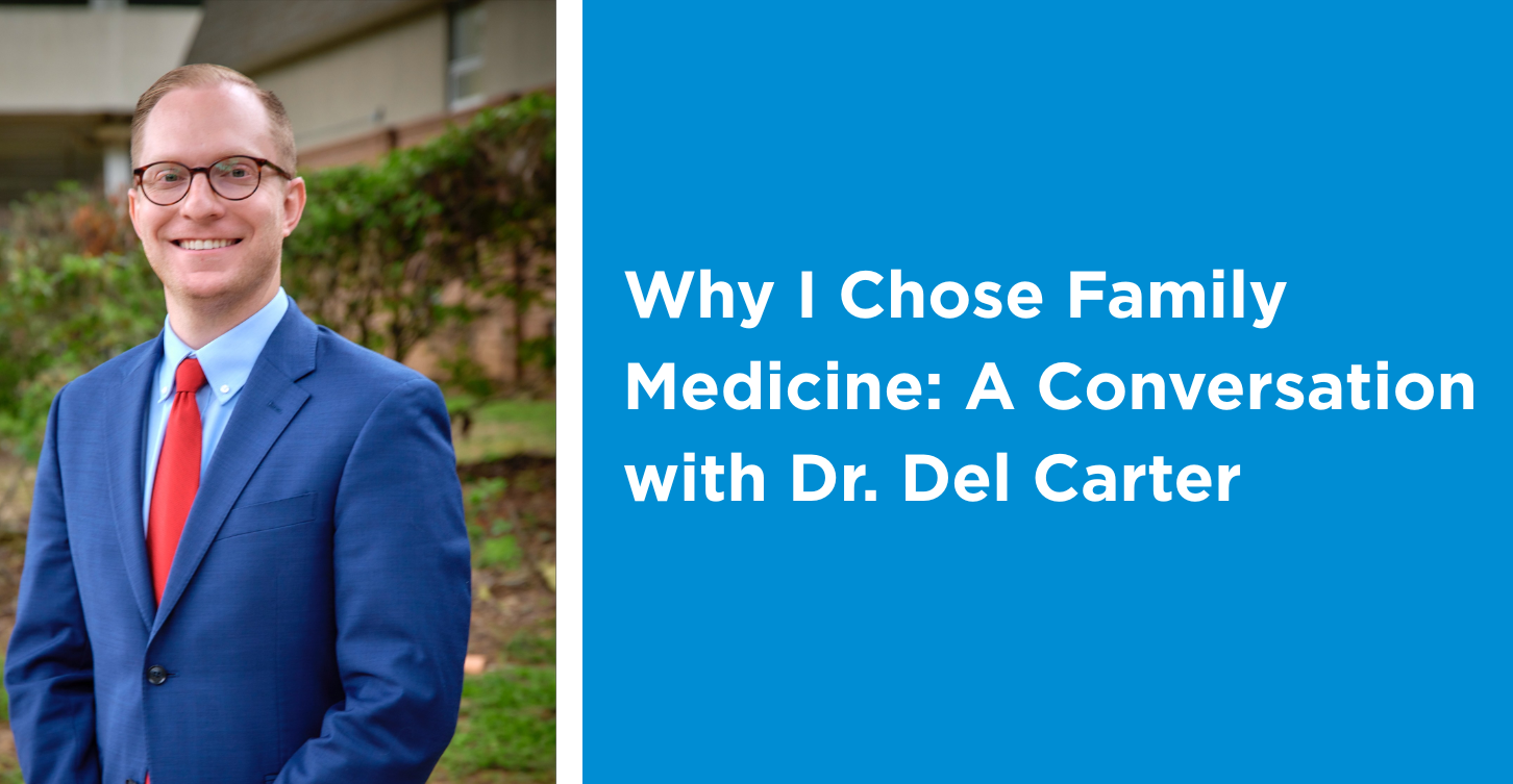 Graphic with Dr. Del Carter