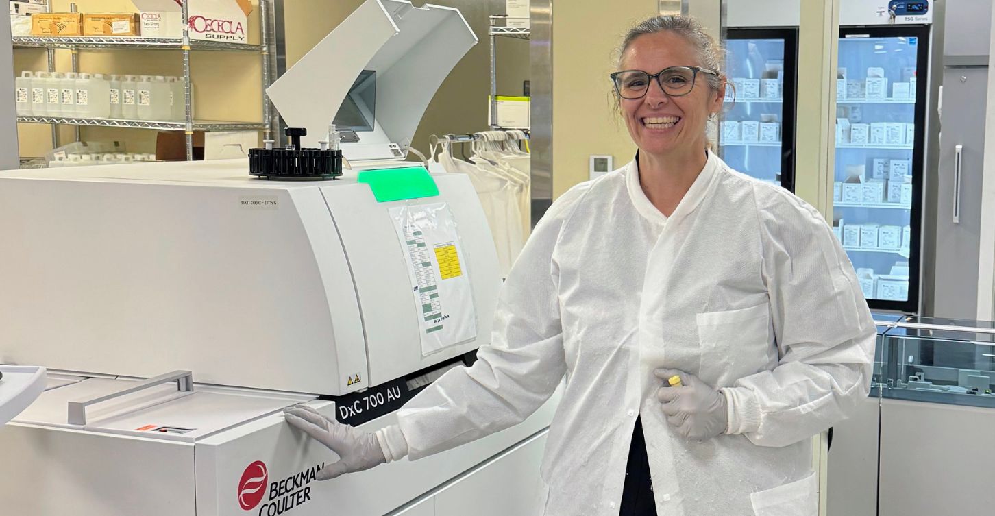 Judi in the Medical Laboratory